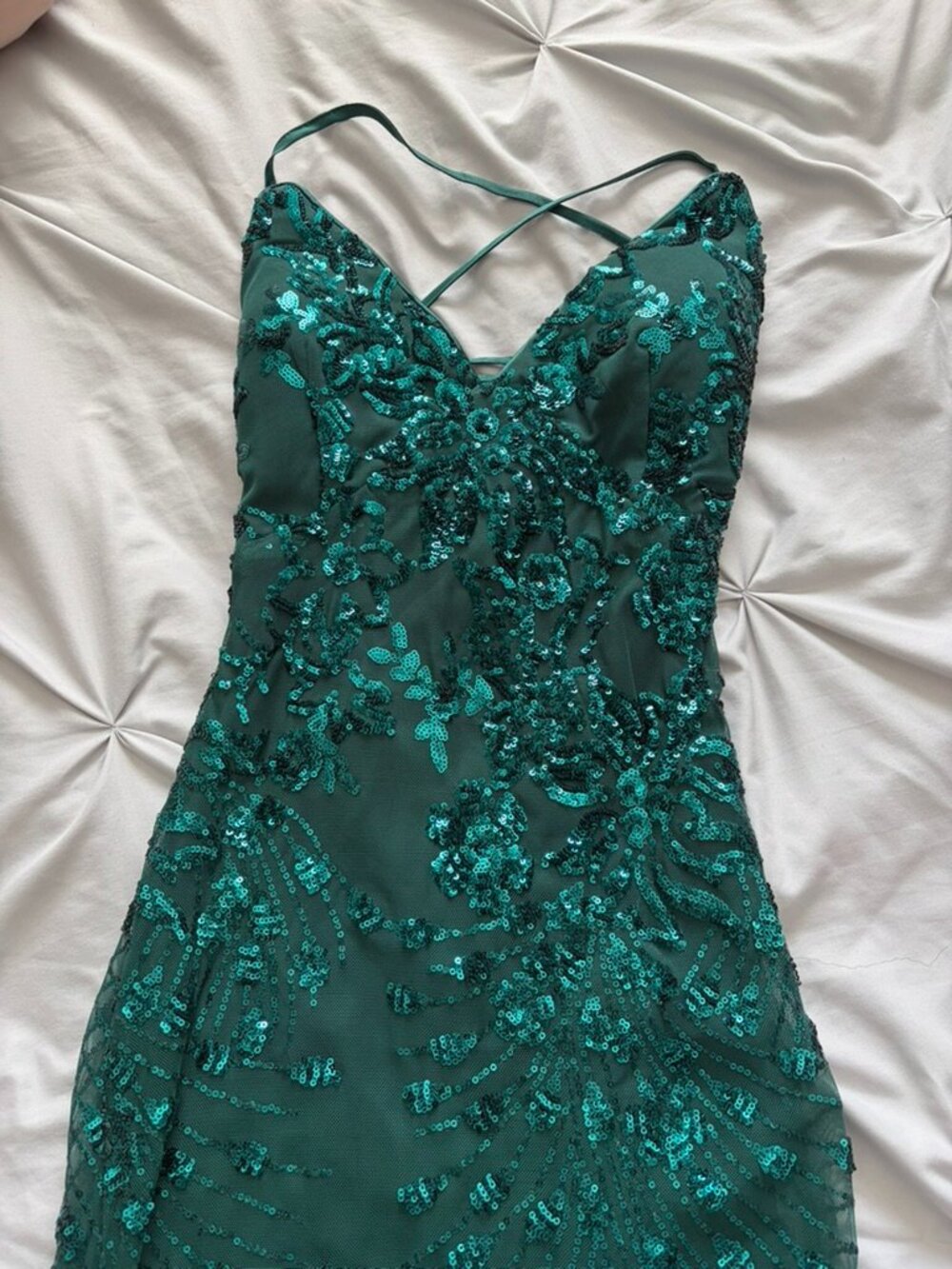 Lulus Green Floral Sequin Formal Maxi Dress